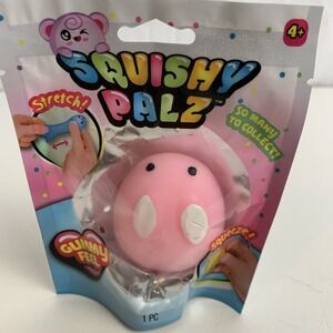 Squishy Palz Lot Large Gummy Feel Toy– Pink Bunny NEW